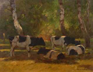 Fricke, BerTiefe: Kühe unter Bäumen.
