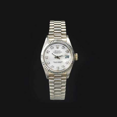 Rolex. Damen-Armbanduhr mit Diamant-Besatz 'Oyster Perpetual Datejust'. - Foto 1