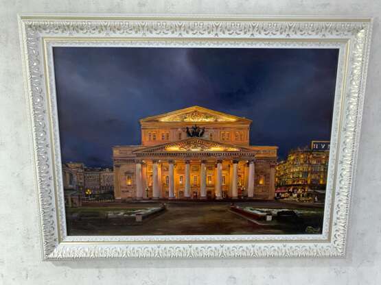«Большой театр России» Canvas Lacquer Realism Cityscape Russia 2019 - photo 3