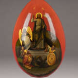 A RED LACQUERED PAPIER-MACHÉ EASTER EGG - Foto 2