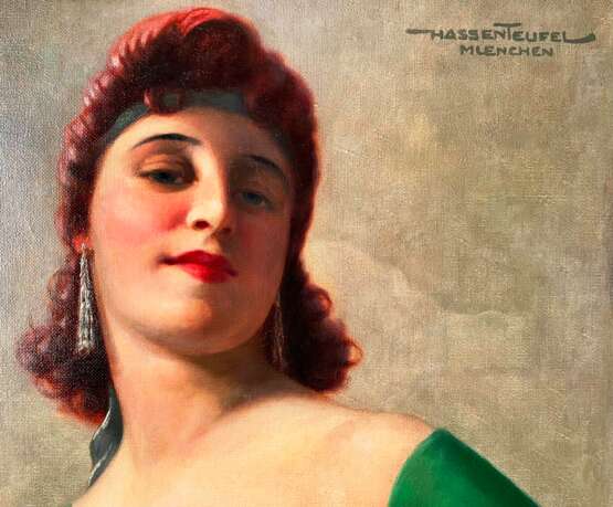 Gemälde „Ганс Хассентуфель (1887-1943)“, Leinwand, Öl, Art Deco (1920-1939), Porträt, Deutschland, начало 20 века - Foto 3