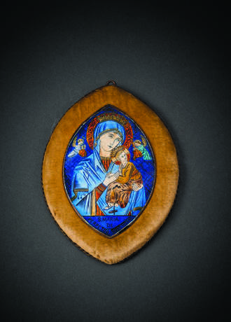 Kleine Plakette mit Madonna und Kind im mittelalterlichen Stil - photo 1