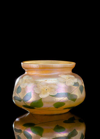 "Favrile" Glas-Vase mit Seerosendekor - Foto 1