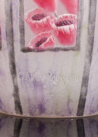 Art-Déco Pate-de-Verre Vase "Coquelicot" - Foto 3