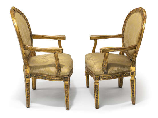 Paar prunkvolle Louis-XVI-Fauteuils - Foto 2