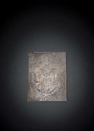 Kleines Andachtsbild aus Silber mit Gnadenstuhl - photo 1