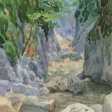 акварель “В каньоне.”, Paper, Watercolor, Realist, Landscape painting, Russia, 1997 - photo 1