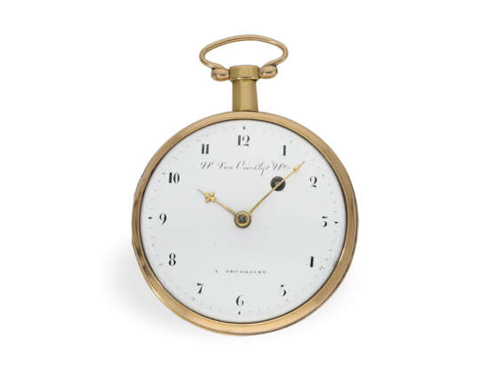 Hervorragend erhaltene, große Gold/Emaille-Taschenuhr "Paillon", Van Overklift Dordrecht, ca.1800 - Foto 1