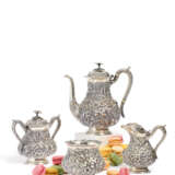 Four-piece coffee service decorated with dense floral relief - photo 3