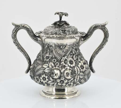 Four-piece coffee service decorated with dense floral relief - фото 8