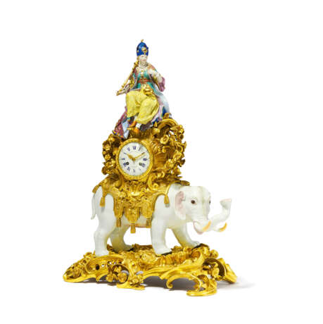 Large magnificent pendulum clock with elephant and allegory of Asia - photo 1