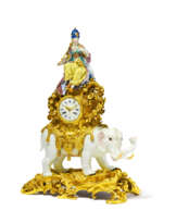 Large magnificent pendulum clock with elephant and allegory of Asia