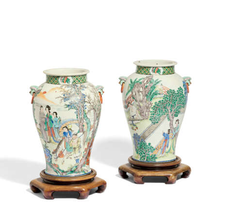Pair of Famille Verte-Vases - Foto 1