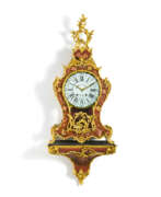 Julien Le Roy. Louis XV pendulum clock on console with floral décor