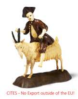 Boy riding a billy goat