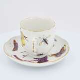 Cup and saucer with fruits and insects - photo 2