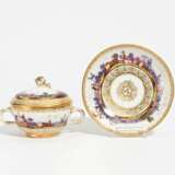 Small Double-Handled Tureen and saucer with Landscape paintings - Foto 10