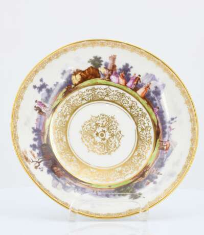 Small Double-Handled Tureen and saucer with Landscape paintings - photo 4