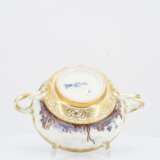 Small Double-Handled Tureen and saucer with Landscape paintings - Foto 7