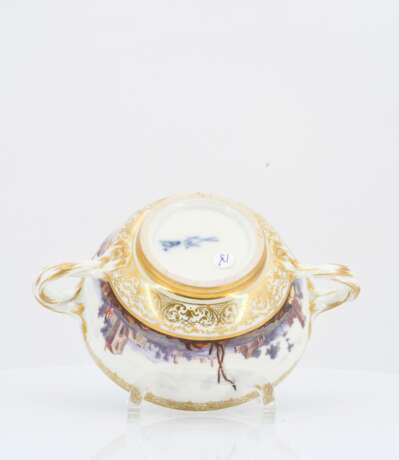 Small Double-Handled Tureen and saucer with Landscape paintings - фото 7