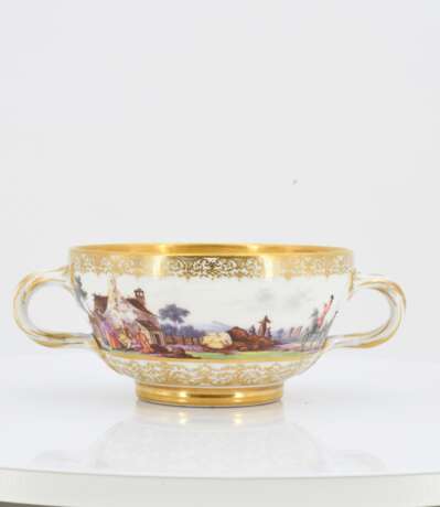 Small Double-Handled Tureen and saucer with Landscape paintings - photo 8