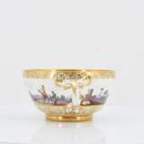 Small Double-Handled Tureen and saucer with Landscape paintings - photo 9