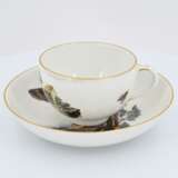 Cup and saucer with rural scenes and insects - Foto 2