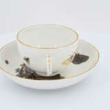 Cup and saucer with rural scenes and insects - Foto 3