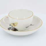Cup and saucer with rural scenes and insects - Foto 4