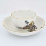 Cup and saucer with rural scenes and insects - photo 5