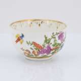 Four tea bowls with fruits and birds - photo 2