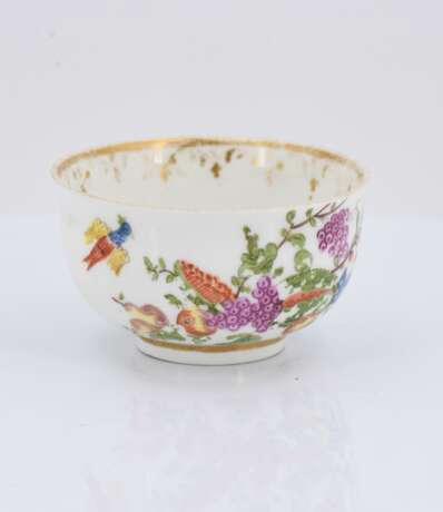 Four tea bowls with fruits and birds - photo 2