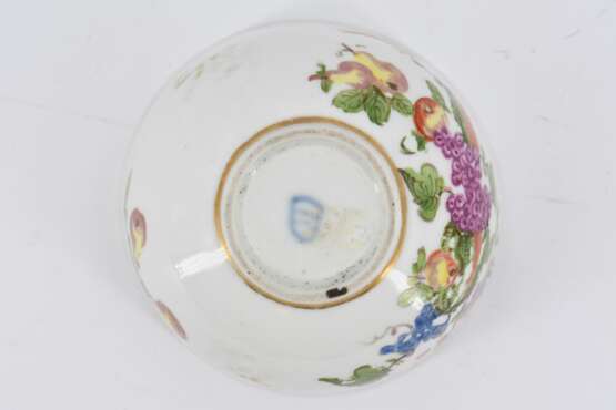 Four tea bowls with fruits and birds - photo 7