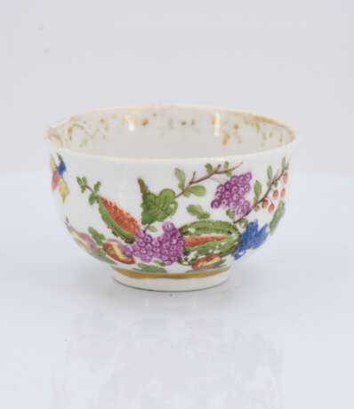 Four tea bowls with fruits and birds - photo 12
