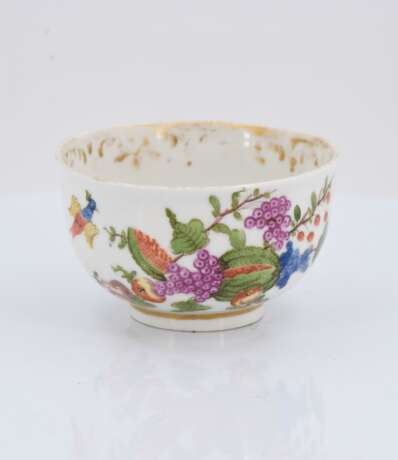 Four tea bowls with fruits and birds - photo 16