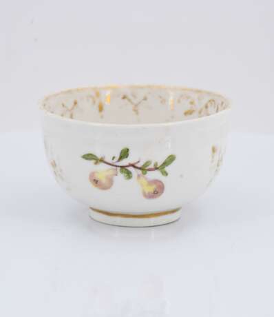 Four tea bowls with fruits and birds - photo 17