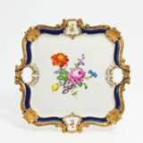 Magnificent porcelain tray with flower bouquet - photo 1