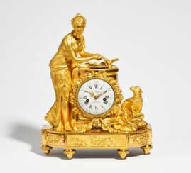 Empire pendulum clock with sleeping lady
