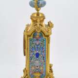 Pendulum clock with floral enamel décor - фото 3