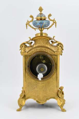 Pendulum clock with floral enamel décor - photo 4