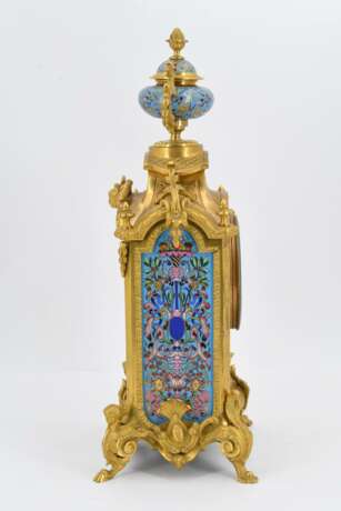 Pendulum clock with floral enamel décor - photo 5