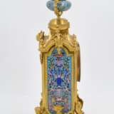 Pendulum clock with floral enamel décor - фото 5