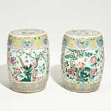 Pair of famille rose Canton Style Garden Stools - фото 1