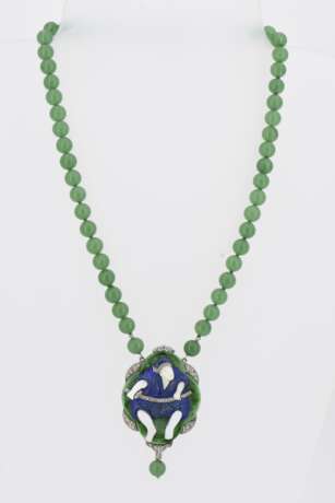 Nephrite-Lapis-Lazuli-Necklace - фото 3