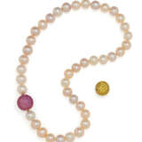 Pearl-Necklace with 2 Sapphire-Clasps - Foto 1