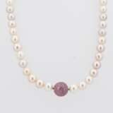 Pearl-Necklace with 2 Sapphire-Clasps - photo 2