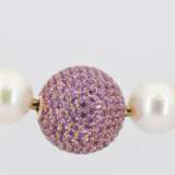 Pearl-Necklace with 2 Sapphire-Clasps - фото 4