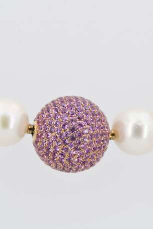 Pearl-Necklace with 2 Sapphire-Clasps - Foto 4