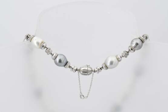 Pearl-Diamond-Set: Necklace and Bracelet - фото 9