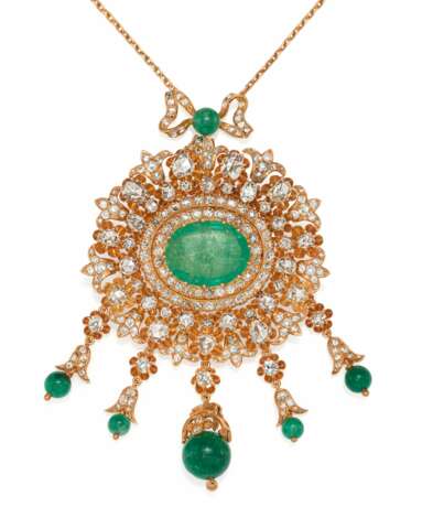Gemstone-Diamond-Pendant Necklace - Foto 1
